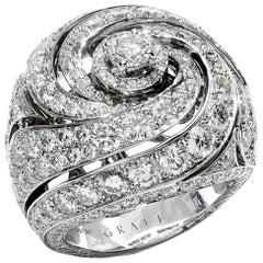 Graff Bombe Anillo de Cóctel de Diamantes en Oro Blanco