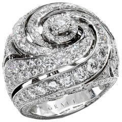 Used Graff Bombe White Gold Diamond Cocktail Ring