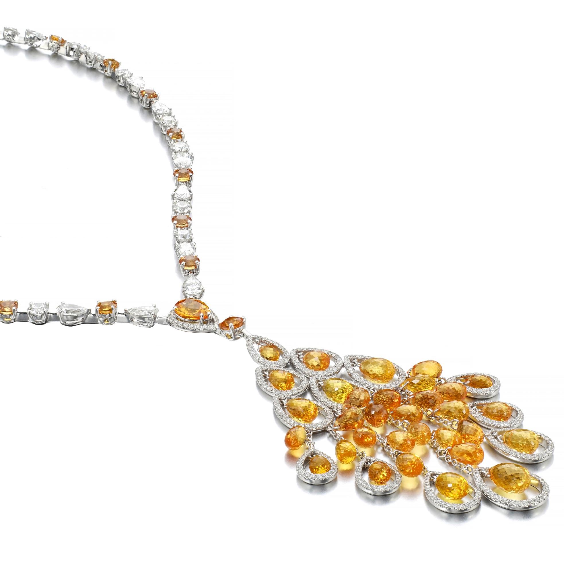 orange diamond necklace