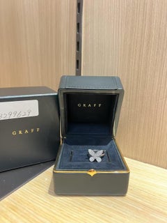 Graff Schmetterling 18K Weißgold Pavé Diamant Ring Größe 47