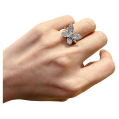 Graff Schmetterling 18K Weißgold Pavé Diamant Ring Größe 47