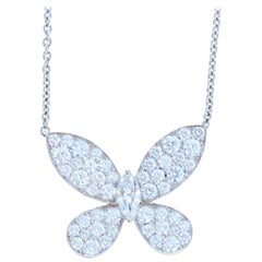 Graff Butterfly Diamond Pendant Necklace with Box