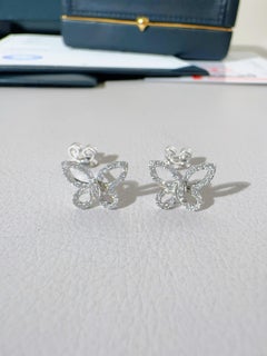 Graff Butterfly Illusion Small Full Pave Diamond Stud Earrings