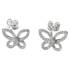 Graff Butterfly Illusion Small Full Pave Diamond Stud Earrings