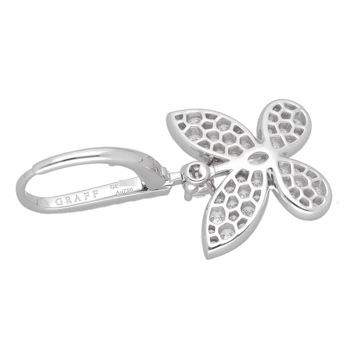 GRAFF, clous d'oreilles papillon mini en or blanc 18 carats RGE1167 Bon état - En vente à Tokyo, JP