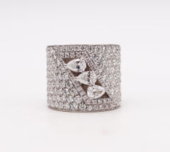 Graff Cocktail Ring Band in 18kt White Gold with 6.38ctw in VS Diamonds