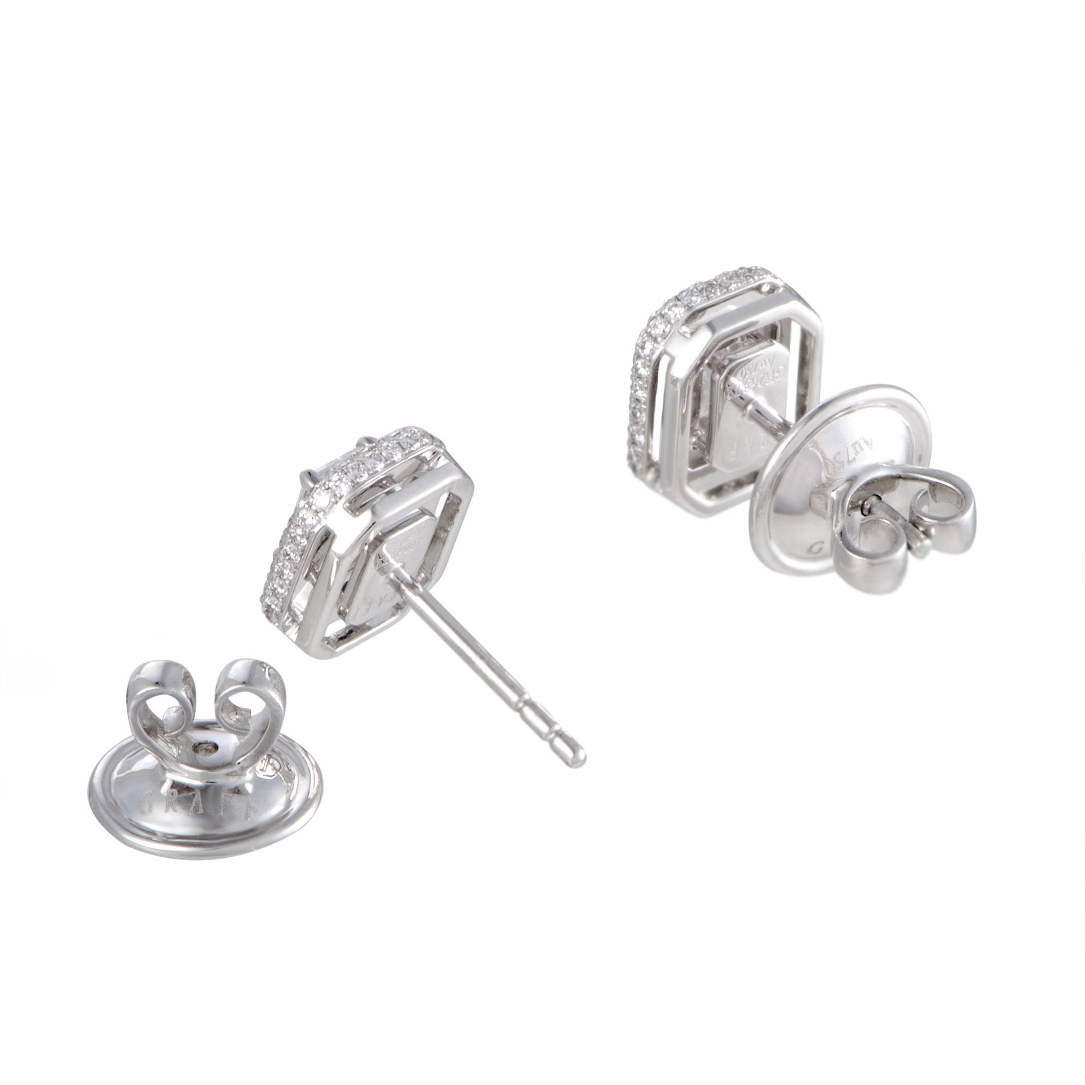 If you accept nothing short of absolute prestige and refinement when it comes to jewelry, than this exquisite pair of earrings from Graff is the perfect addition to your collection. The pair is made of elegant 18K white gold and each earring is set