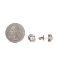Graff Constellation Diamond Rectangle Cushion White Gold Push Back Earrings