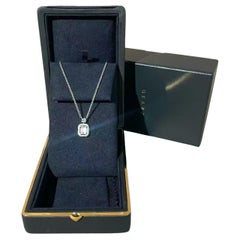 Graff Icon Emerald 1.01ct Cut Diamond Pendant Necklace 18K White Gold
