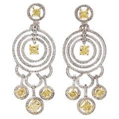 Pendants d'oreilles - Diamant jaune