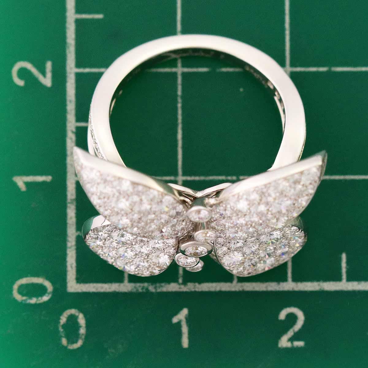 Graff Diamond 18 Karat White Gold Princess Butterfly Ring US 5  In Good Condition In Tokyo, JP