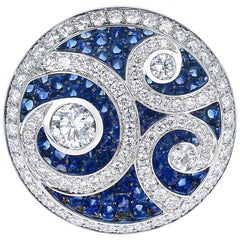 Graff Diamond and Blue Sapphire 'Diamond on Diamond' White Gold Ring