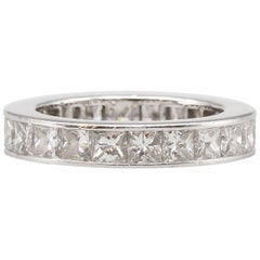 Graff Diamond and Platinum Princess Cut Eternity Ring