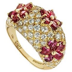 Graff Diamond and Ruby Flower Motif Ring