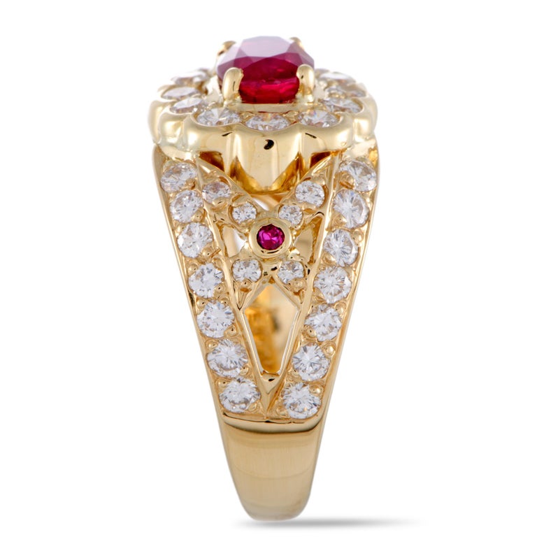 Graff Diamond and Ruby Yellow Gold Cocktail Ring at 1stDibs