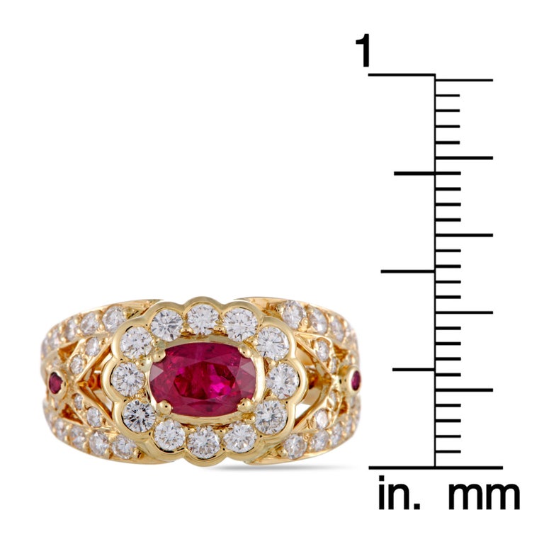 Graff Diamond and Ruby Yellow Gold Cocktail Ring at 1stDibs