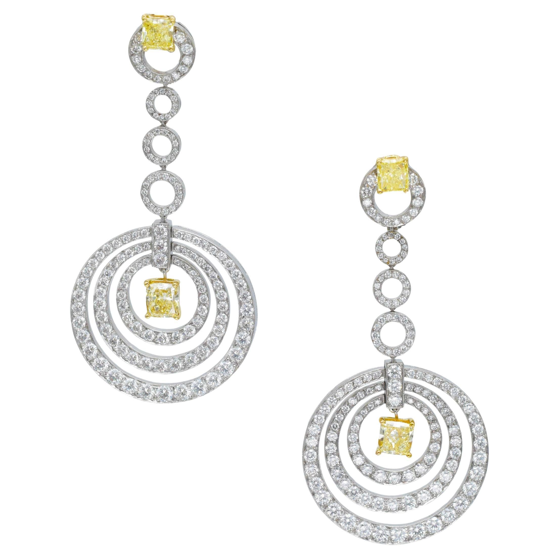 GRAFF   Orecchini pendenti con diamante "Bullseye  18k in vendita