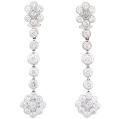 Graff Diamond Dangle Earrings Platinum 6.60 Carat