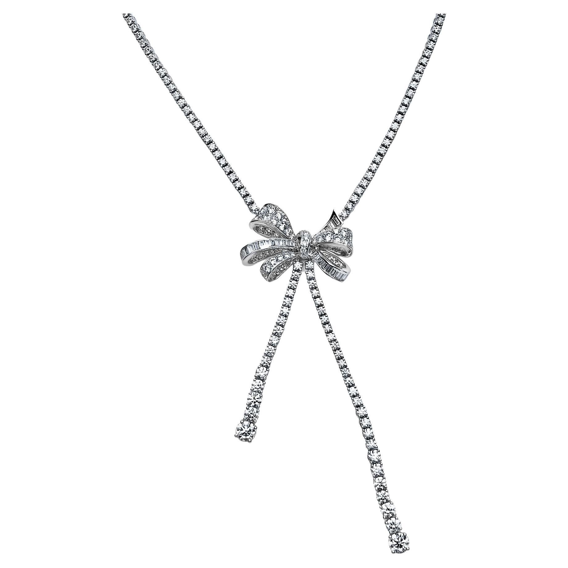 Graff Tilda's Bow Double Strand Round Diamond Necklace  For Sale