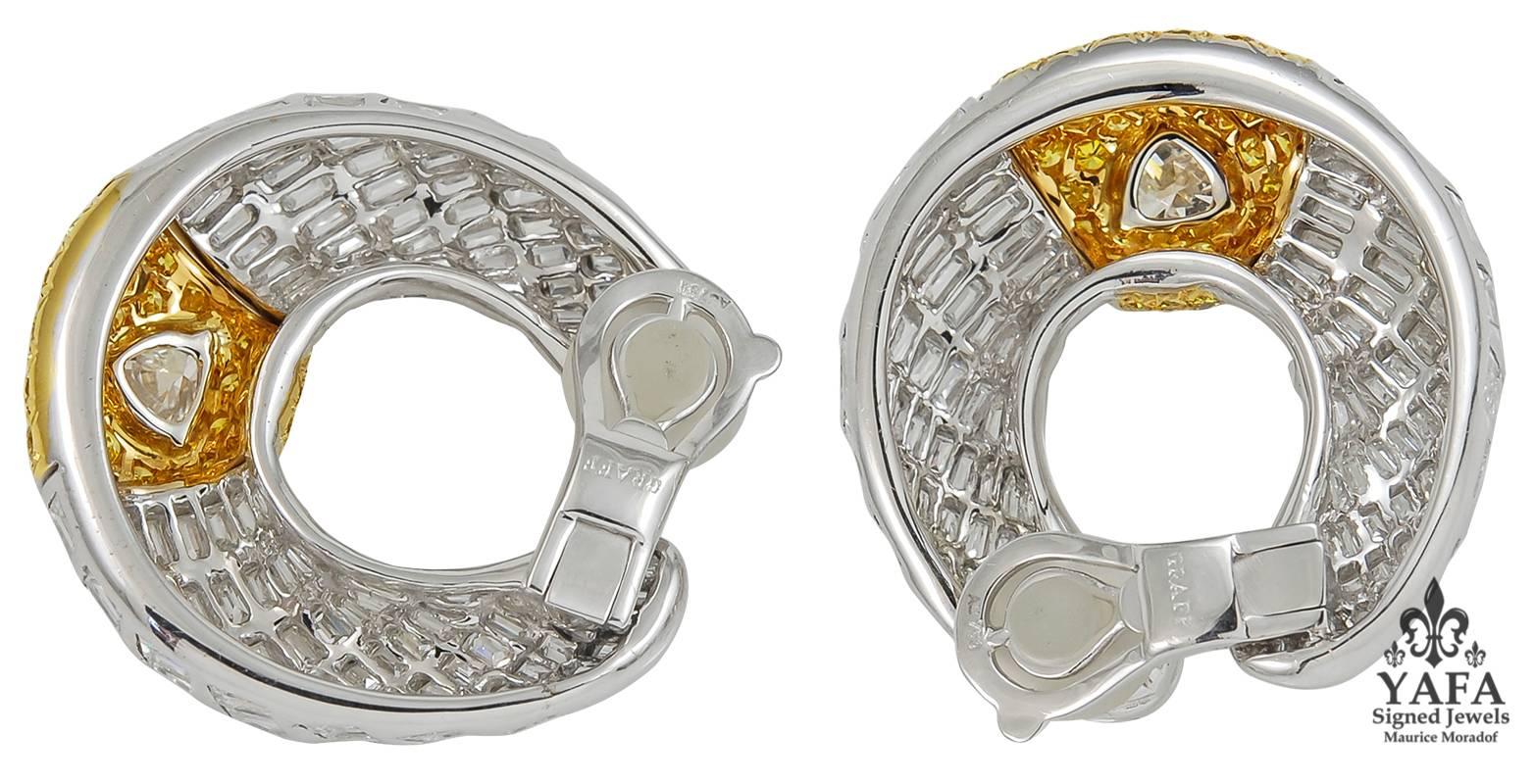 Graff Diamant-Ohrringe aus Weißgold (Baguetteschliff) im Angebot