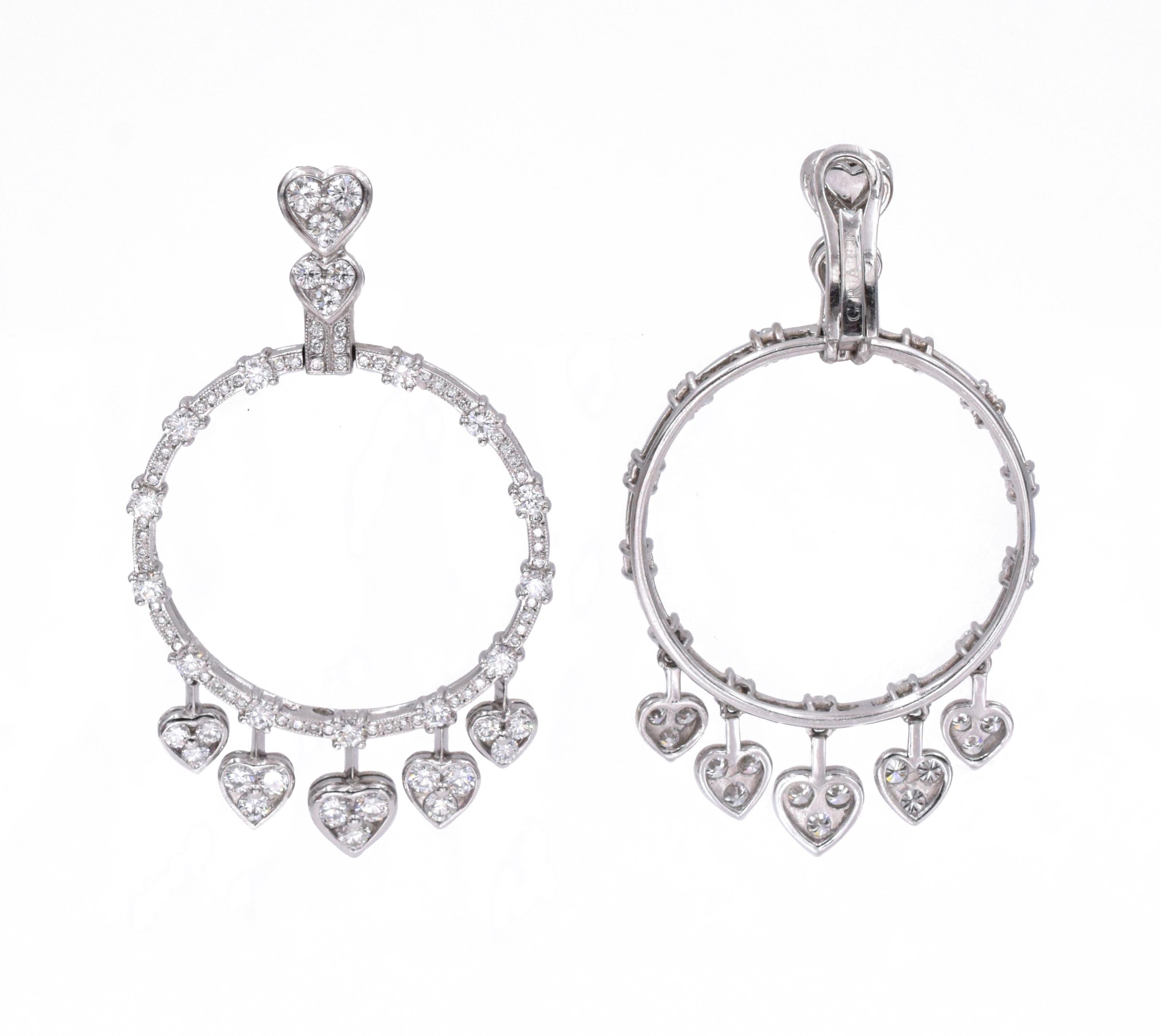 GRAFF  Coeur de diamant  Boucles d'oreilles Pour femmes en vente