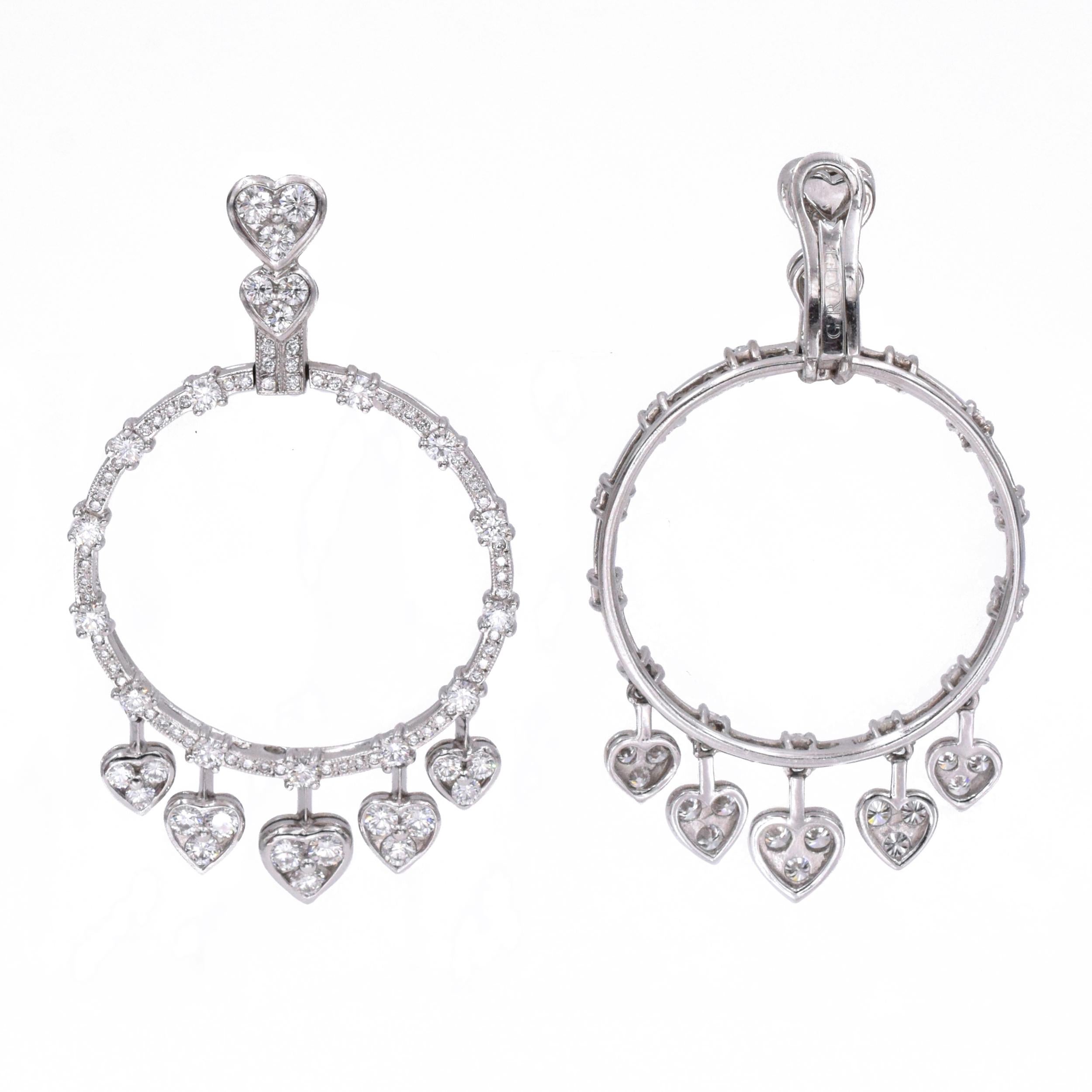 GRAFF  Coeur de diamant  Boucles d'oreilles en vente 3