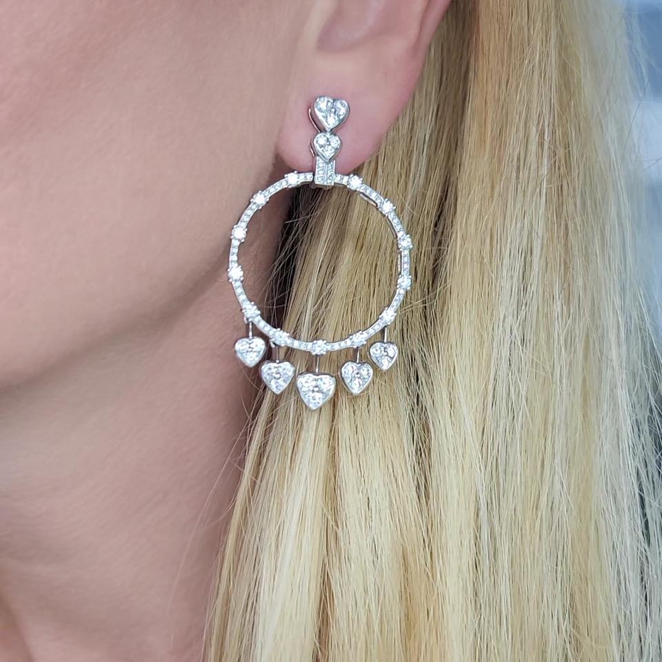 GRAFF  Coeur de diamant  Boucles d'oreilles en vente 4