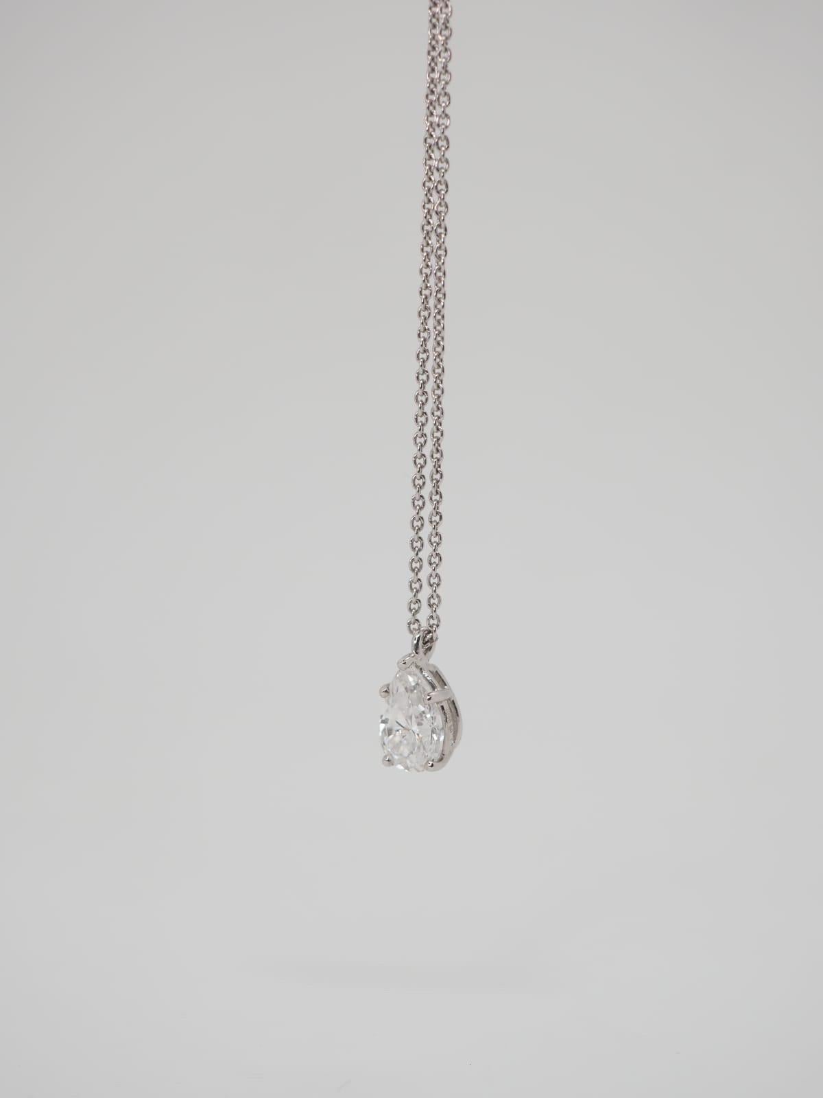 Pear Cut Graff Diamond Necklace Platinum For Sale
