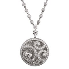 Graff Diamond on Diamond Pendant Drop 18k White Gold Necklace