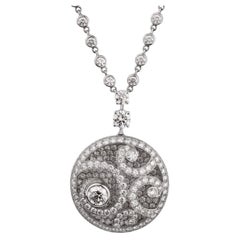 Graff Diamond on Diamond Pendant Drop 18k White Gold Necklace