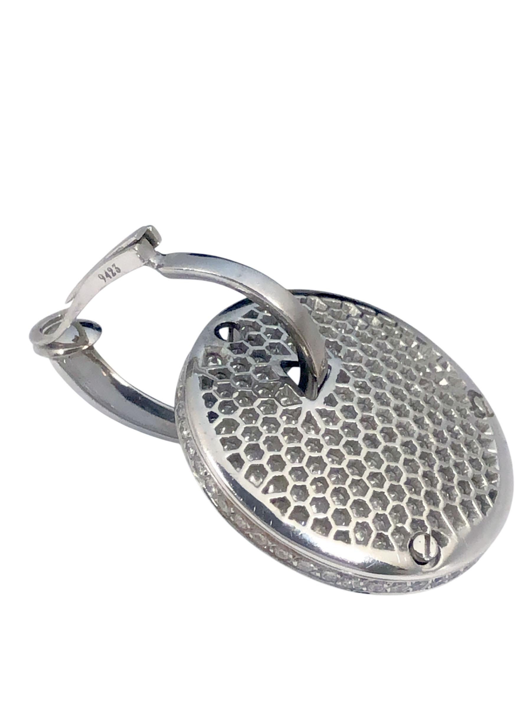 Femenino o masculino Pendientes grandes Graff Diamante sobre Diamante Remolino Oro Blanco