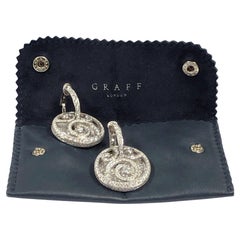 Große Graff-Ohrringe aus Weißgold mit Diamant über Diamant Wirbel