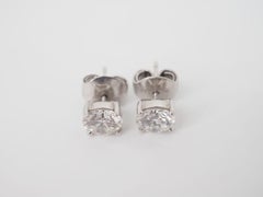 Graff Diamond Stud Earrings 3 Carat, 1, 5 Carat Each 18K White Gold