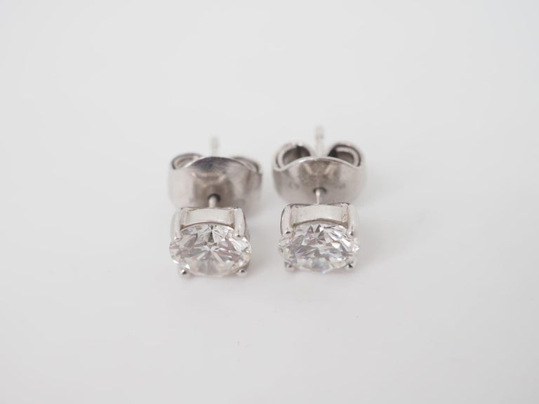 Graff Diamond Stud Earrings 3 Carat, 1, 5 Carat Each 18K White Gold For  Sale at 1stDibs | graff diamond studs, 5 carat earrings price, graff pearl  earrings