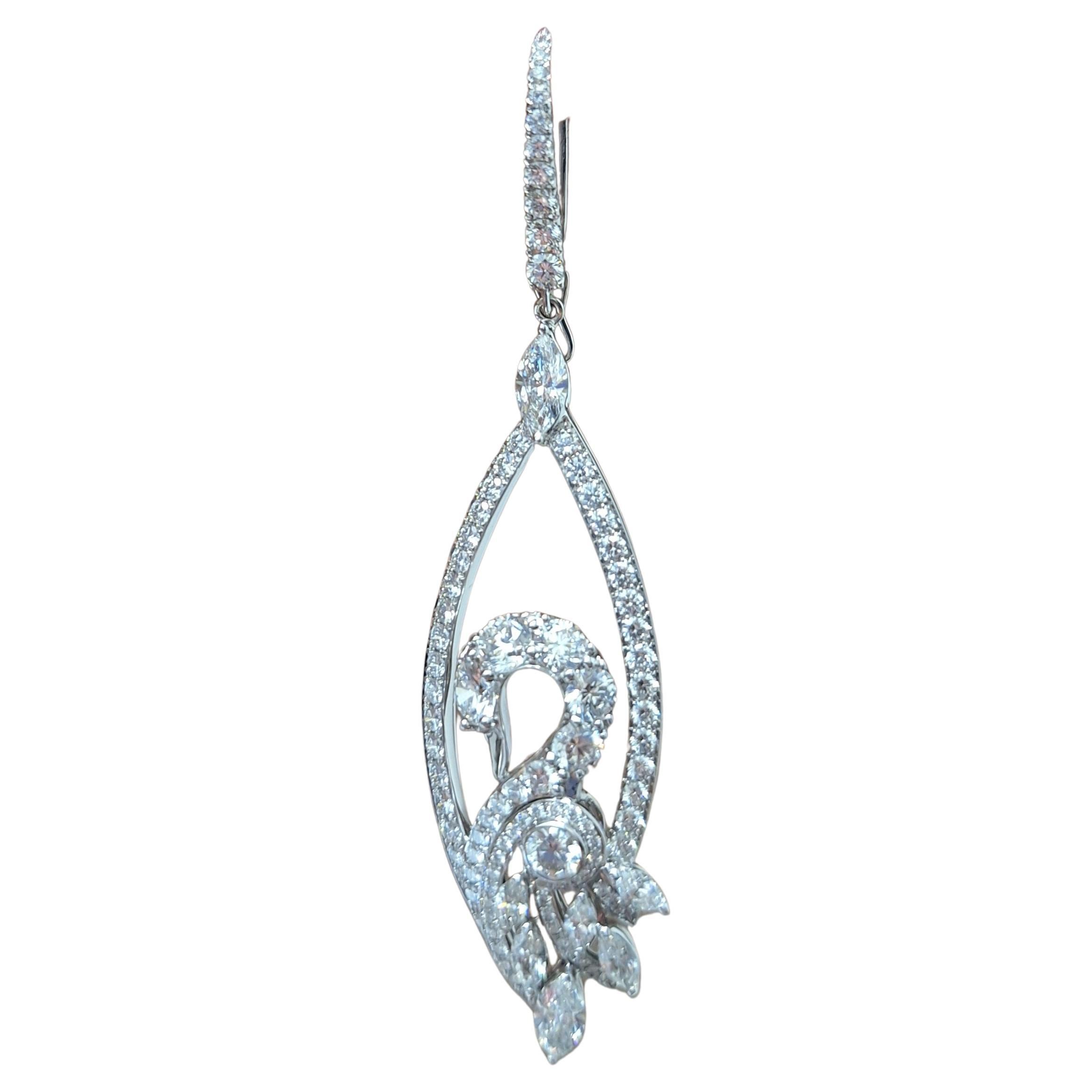 Graff Diamond Swan Necklace & Earrings For Sale