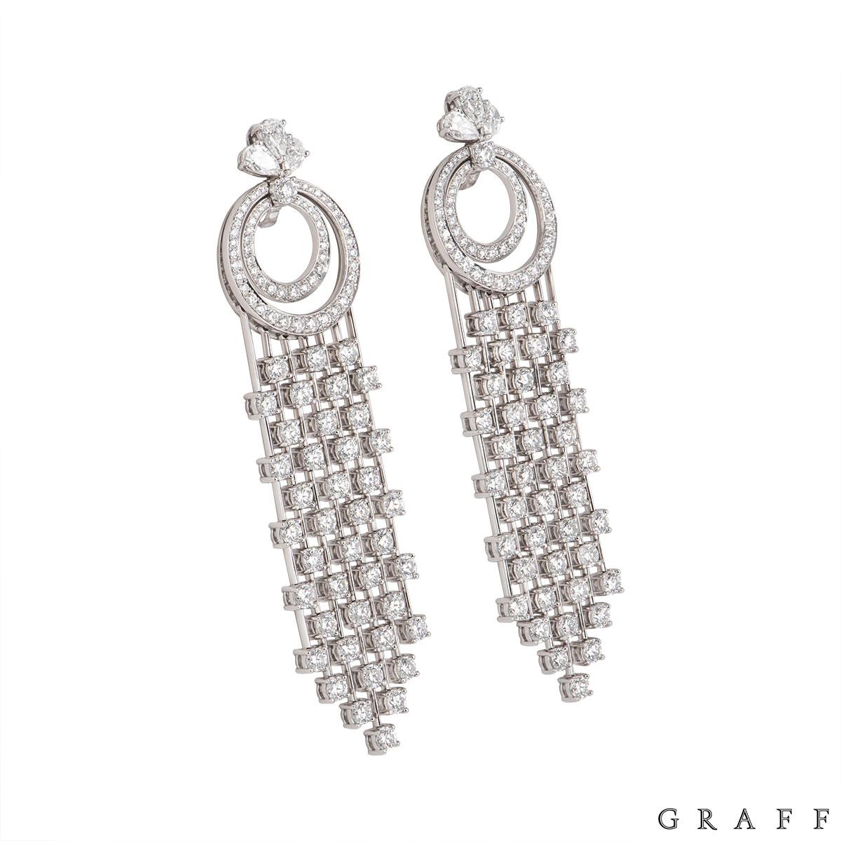 Graff Diamond Waterfall Chandelier Drop Earrings In Excellent Condition In London, GB