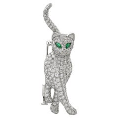 Graff, Emerald and Diamond Cat Brooch