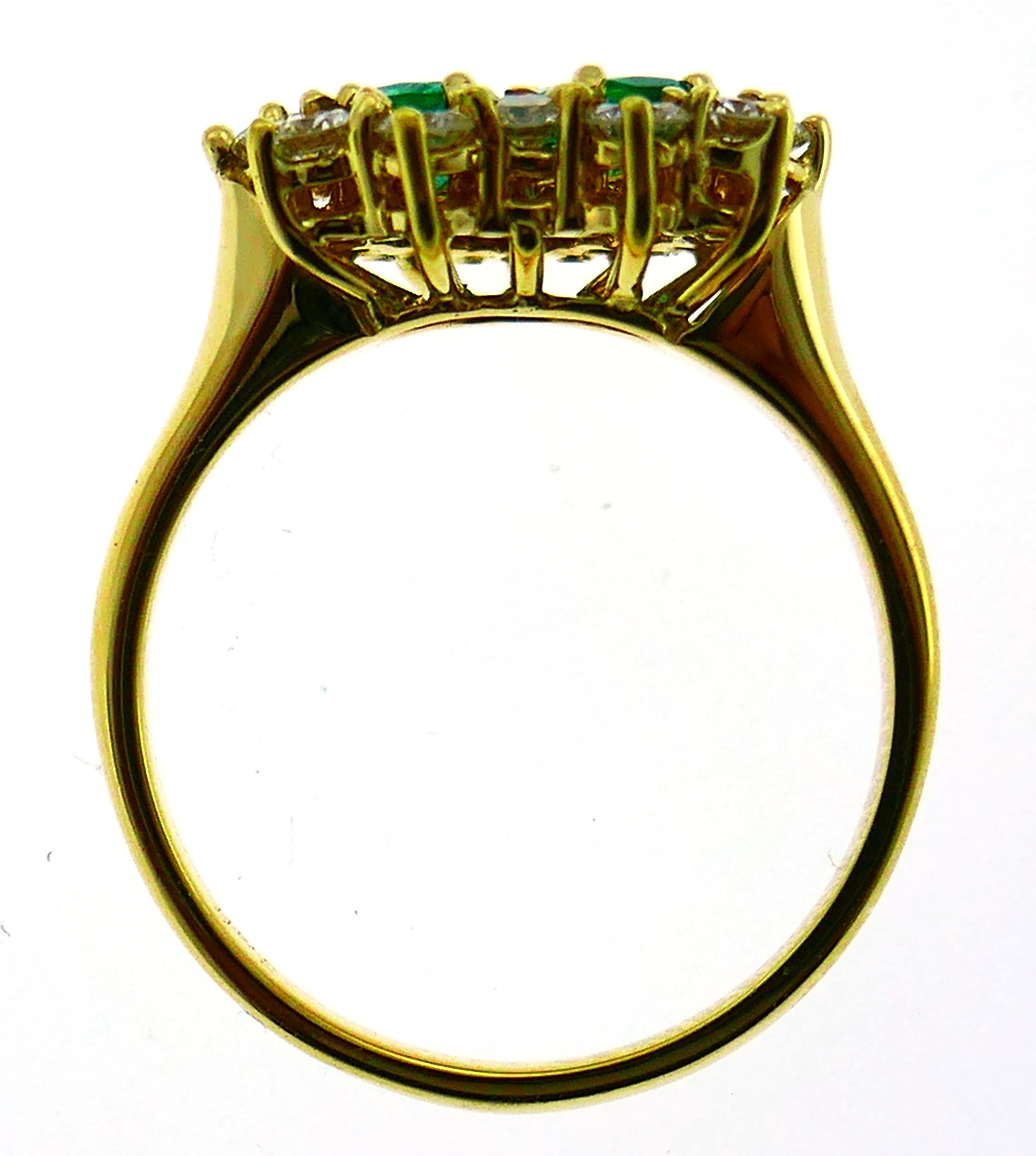Women's Graff Emerald Diamond Yellow Gold Heart Ring