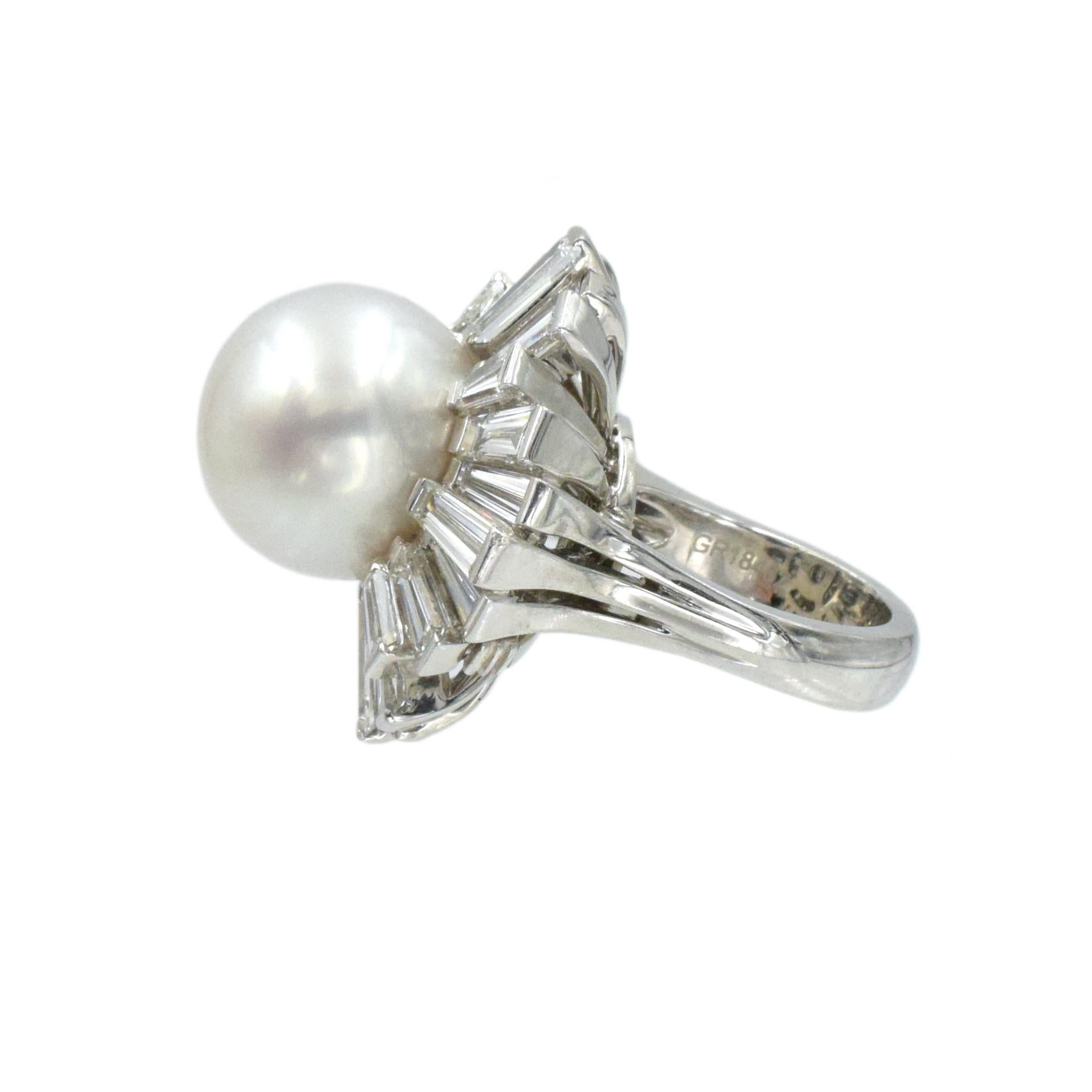 Graff F Black/ White Cultured Pearl and Diamond Ring 2