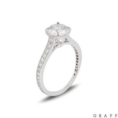 Graff Bague de fiançailles flamboyante en platine avec diamant 1,03 carat, certifié GIA