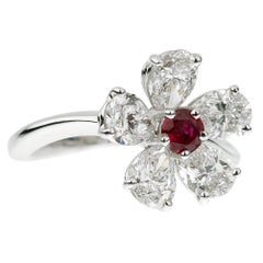 Graff Flower Ruby Diamond Cocktail Ring