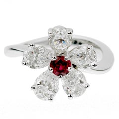 Graff Flower Ruby Diamond Cocktail Ring