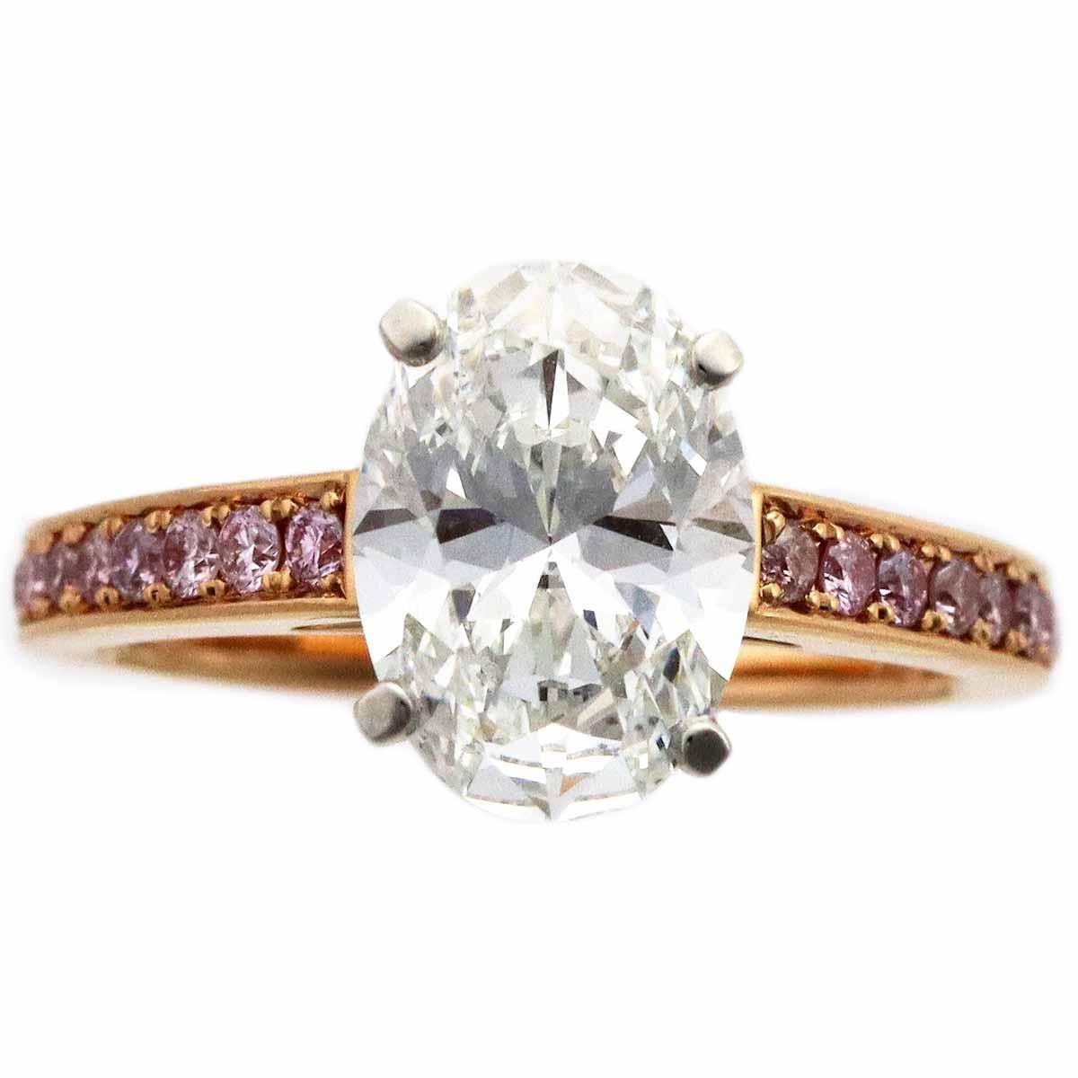 Graff Frame 2,02 Karat G-IF Diamant Rosa Diamanten Platin 18 Karat Roségold Ring (Ovalschliff) im Angebot
