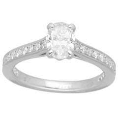 GRAFF Frame Oval Diamond 0.50ct E-VVS2 Platinum Ring US 3 1/4