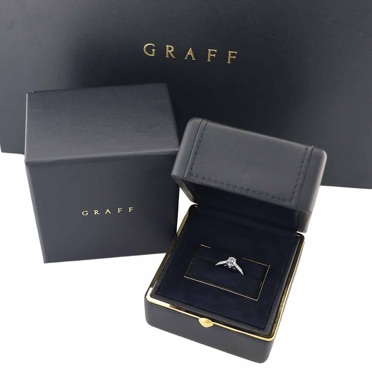Women's GRAFF Frame Oval Diamond 0.50ct E-VVS2 Platinum Ring US 3 1/4 For Sale