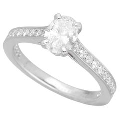 Graff Frame Oval Diamond 0.50ct E-VVS2 Anello in platino US 3 1/4
