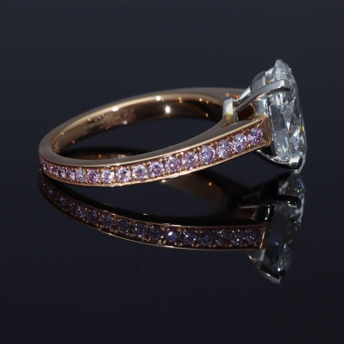 Graff Frame Oval Cut Diamond 2,02ct G-IF Platino Oro Rosa 18K US 4 1/4 in vendita 4