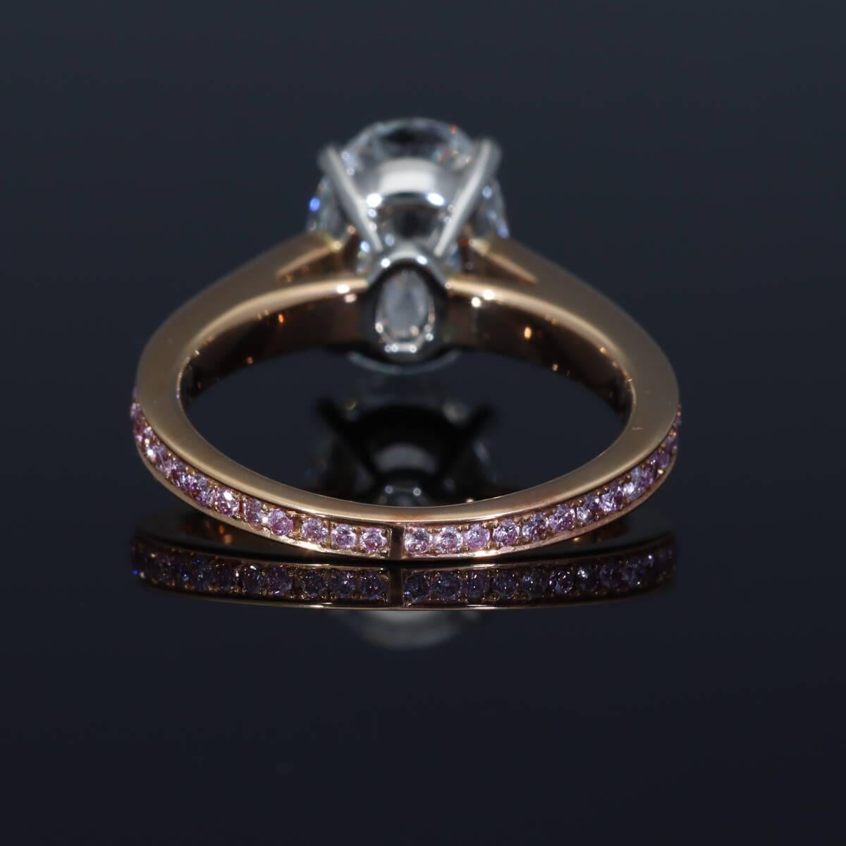 Graff Frame Oval Cut Diamond 2,02ct G-IF Platino Oro Rosa 18K US 4 1/4 in vendita 5