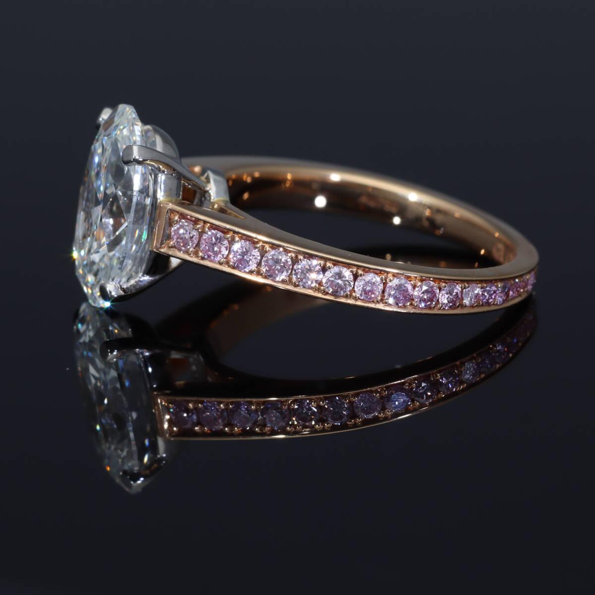 Graff Frame Oval Cut Diamond 2,02ct G-IF Platino Oro Rosa 18K US 4 1/4 in vendita 3