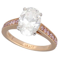 Cadre GRAFF Diamant taille ovale 2,02 carats G-IF Platine or rose 18 carats US 4 1/4